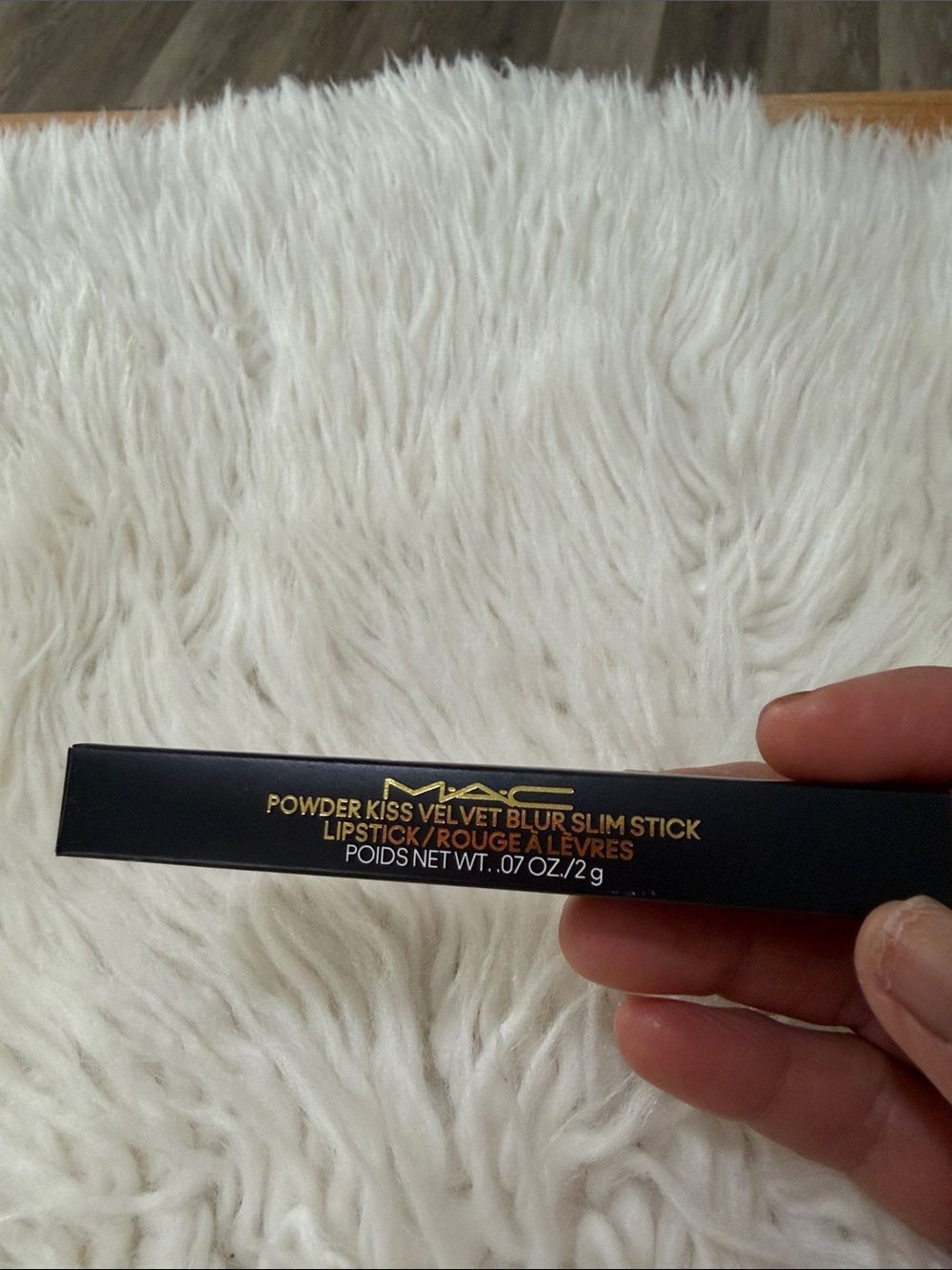 MAC Powder Kiss Velvet Blur Slim Stick Lipstick - White/Gold Text Packaging